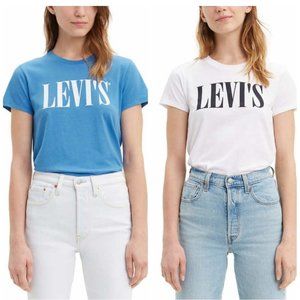 (2) New!! Women Ladies Girls Levi’s shirt Blue White Color  size XL X-Large NWT!